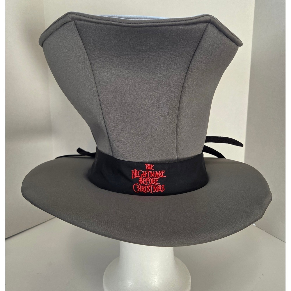 Disney Parks Nightmare Before Christmas Jack Skellington Foam Top Hat Grey Adult - Picture 3 of 14